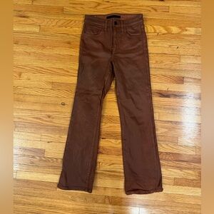 Brown Leather Cropped Boot Jeans